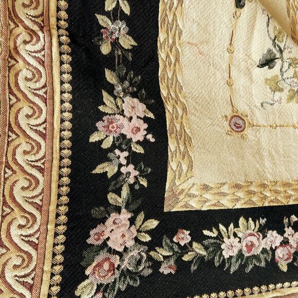 NWOT Vintage tapestry floral bed cover and 2 pillow cases set - Picture 10 of 13